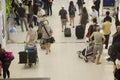 Thai people and foreigner traveller wait flight with passengers Royalty Free Stock Photo