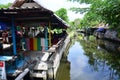 Thai people go to Bangnamphung Floating Market