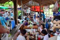 Thai people go to Bangnamphung Floating Market