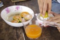 Thai people made orange juice Royalty Free Stock Photo