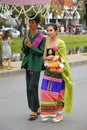 Thai people on the parade in ChiangMai Flower Festival 2013