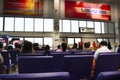 Thai people passenger and foreign travelers wait check in go to plane in gate terminal of Trang airport go to Don Mueang Airport Royalty Free Stock Photo