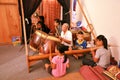 Thai people play traditional thai musical instruments support Nang Yai