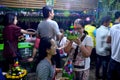 Thai people pray with Ganges river or goddess of water in Loy Kr