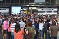 Thai people protest against corruption of the Thaksin government at Central Siam area Royalty Free Stock Photo