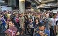 Thai people protest against corruption of the Thaksin government at Central Siam area Royalty Free Stock Photo