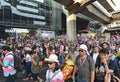 Thai people protest against corruption of the Thaksin government at Central Siam area Royalty Free Stock Photo