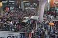 Thai people protest against corruption of the Thaksin government at Central Siam area Royalty Free Stock Photo