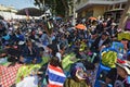 Thai people protest against corruption of the Thaksin government at Democracy Monument area Royalty Free Stock Photo