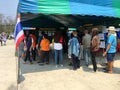 Thai people queue to elect the new government after 6 years long coup on pre-election day on March 17, 2019 Prachuabkirikhan, Royalty Free Stock Photo