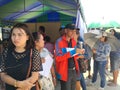 Thai people queue to elect the new government after 6 years long coup on pre-election day on March 17, 2019 Prachuabkirikhan, Royalty Free Stock Photo