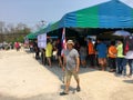 Thai people queue to elect the new government after 6 years long coup on pre-election day on March 17, 2019 Prachuabkirikhan, Royalty Free Stock Photo