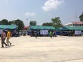 Thai people queue to elect the new government after 6 years long coup on pre-election day on March 17, 2019 Prachuabkirikhan, Royalty Free Stock Photo