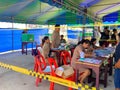 Thai people queue to elect the new government after 6 years long coup on pre-election day on March 17, 2019 Prachuabkirikhan, Royalty Free Stock Photo