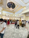 Thai people respect praying and visit for blessing from Luang Phor Sothorn Buddha statue in Chachoengsao, Thailand