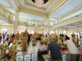 Thai people respect praying and visit for blessing from Luang Phor Sothorn Buddha statue in Chachoengsao, Thailand