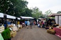 Thai people travel and shopping at market fair