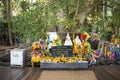 Thai people travel visit and respect praying holy thing in Wat Pa Kham Chanod at Ban Kham Chanot in Udon Thani, Thailand