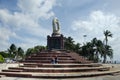 Thai people travel and visit at Laem Thaen Cape in Bang Saen Beach in Chonburi, Thailand