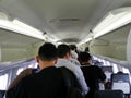 Thai people and traveler passengers walking out of plane Royalty Free Stock Photo