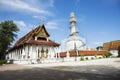 Chedi and ubosot of Wat Phra Mahathat Woramahawihan in Nakhon Si Thammarat, Thailand