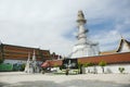 Chedi and ubosot of Wat Phra Mahathat Woramahawihan in Nakhon Si Thammarat, Thailand