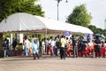 Thai people wait queue with social distancing for meet doctor and nurse inject vaccine Corona virus while Coronavirus COVID 19