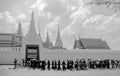 Thai peoples line up to devotions for funeral of King Rama IV at Royalty Free Stock Photo