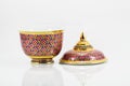Thai porcelain on white background Royalty Free Stock Photo