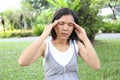 Thai pregnant mom have headache.