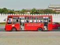 Thai red bus at grand palace