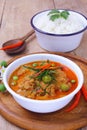 Thai red curry fried with pork and coconut milk (panaeng)