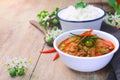 Thai red curry with pork and coconut milk (panaeng)