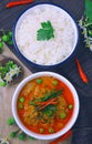 Thai red curry with pork and coconut milk (panaeng)