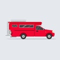 Thai red minibus flat design.Red Thailand van Royalty Free Stock Photo