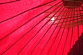 Thai red an umbralla with hole Royalty Free Stock Photo