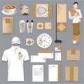 Thai restaurant corporate identity design. Thai art Vector Illus