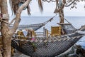 Thai Restaurant with hammocks on a cliff over the ocean