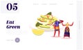 Thai Restaurant Meal, National Menu Website Landing Page. People in Traditional Thailand Costumes Stand at Plate