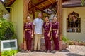 Thai restaurant waiter and waitress team