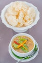 Thai Rice Cracker in dish Royalty Free Stock Photo