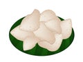 Thai Rice Crackers on Green Banana Leaf