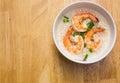 Thai rice soup with shrimp Royalty Free Stock Photo