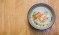 Thai rice soup with shrimp Royalty Free Stock Photo