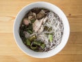 Thai Rice Vermicelli Pork Thicken Soup. Royalty Free Stock Photo