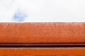 Thai roof temple against cloudy sky Royalty Free Stock Photo