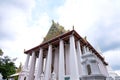 Thai Royal Ordination Hall from Wat Chaloem Phra Kiat Worawihan Nonthaburi Royalty Free Stock Photo