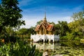 Thai Royal Pavilion in Lotus Pond. Royalty Free Stock Photo