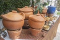 Thai`s traditional earthware pot Royalty Free Stock Photo