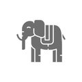 Thai sacred elephant, animal grey icon. Isolated on white background Royalty Free Stock Photo